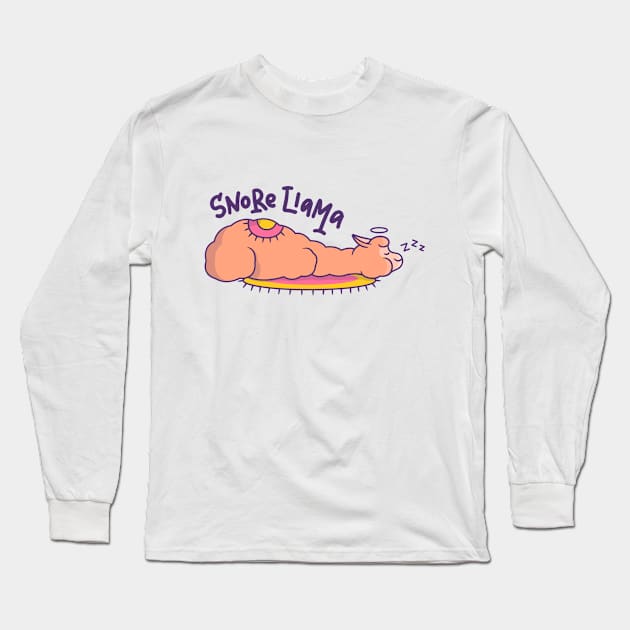 Cute Llama Snore Llama Long Sleeve T-Shirt by mchda